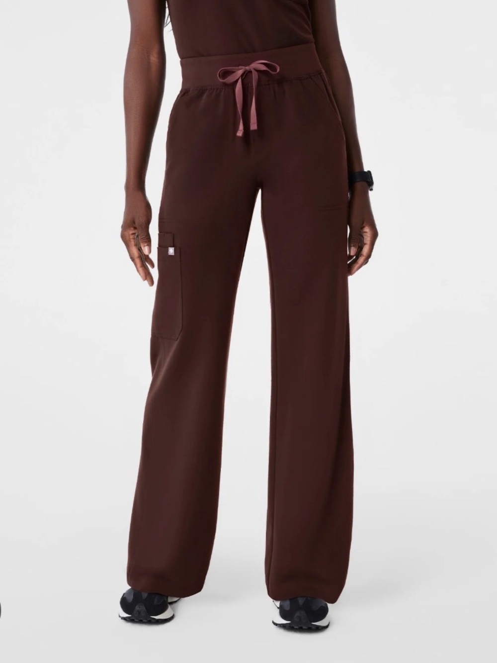 Figs Espresso High Waisted Isabel Wide-Leg Scrub Pants